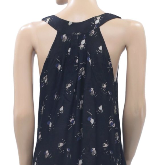 River Island Embroidered Printed Mini Dress Black Ruffle Tiered S New - Picture 4 of 4